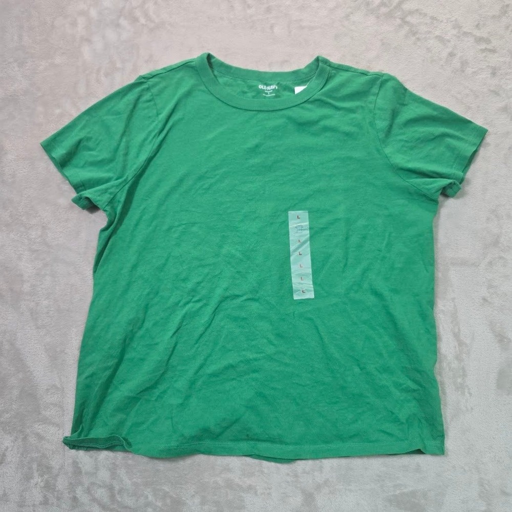 Old Navy Everywear Green Crewneck Short Sleeve T-Shirt Womens Large NWT